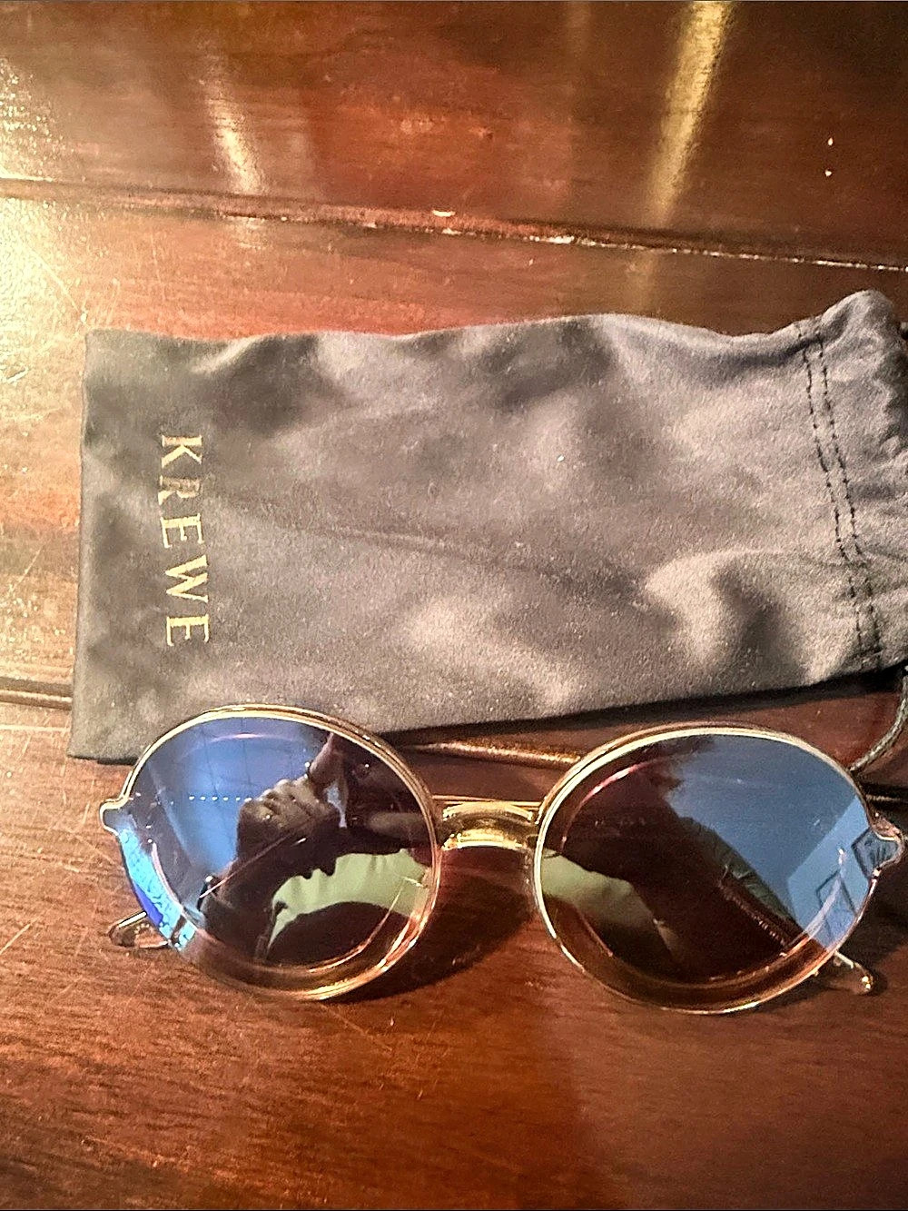 KREWE Round Frame Sunglasses in Brown Like New
